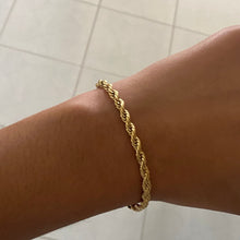 Load image into Gallery viewer, Gold Rope Twist Chain Bracelet
