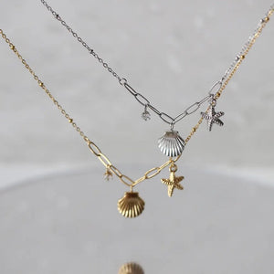 Seashell & Starfish Necklace (1pc)