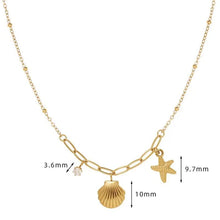 Load image into Gallery viewer, Seashell &amp; Starfish Necklace (1pc)
