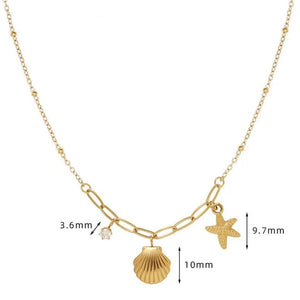 Seashell & Starfish Necklace (1pc)