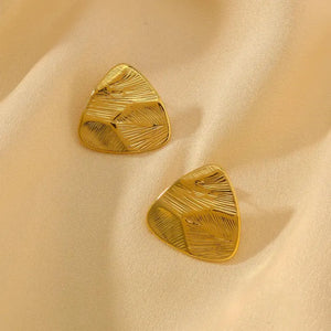 Geometric Gold Stud Earrings