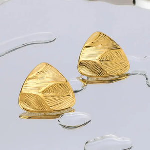 Geometric Gold Stud Earrings