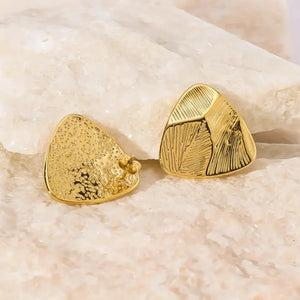 Geometric Gold Stud Earrings