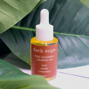 Post Sugaring Waxing Calming Oil. Post Sugaring Waxing Calming Oil. Instantly soothes and calms inflamed skin 100% natural ingredients Enriched with vitamin E to deeply moisturize skin Boosts collagen production Helps protect skin against sun damage Reduces, skin redness. Multi use body and face oil